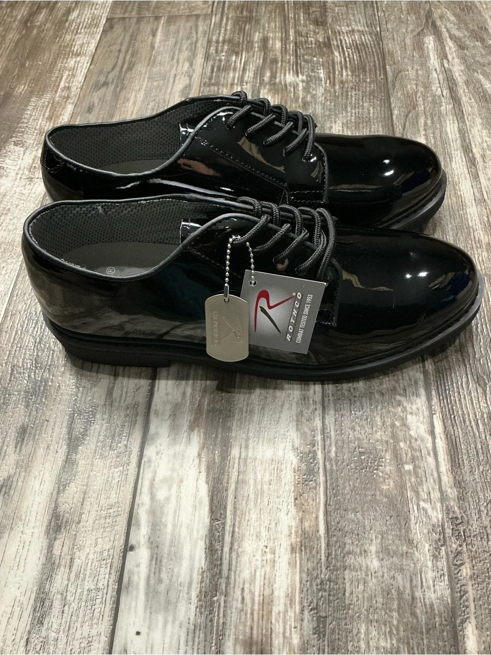 Rothco Black Unisex Shiny Oxford Dress Shoe Men’s Size 9.5W Women’s Size 11.5W